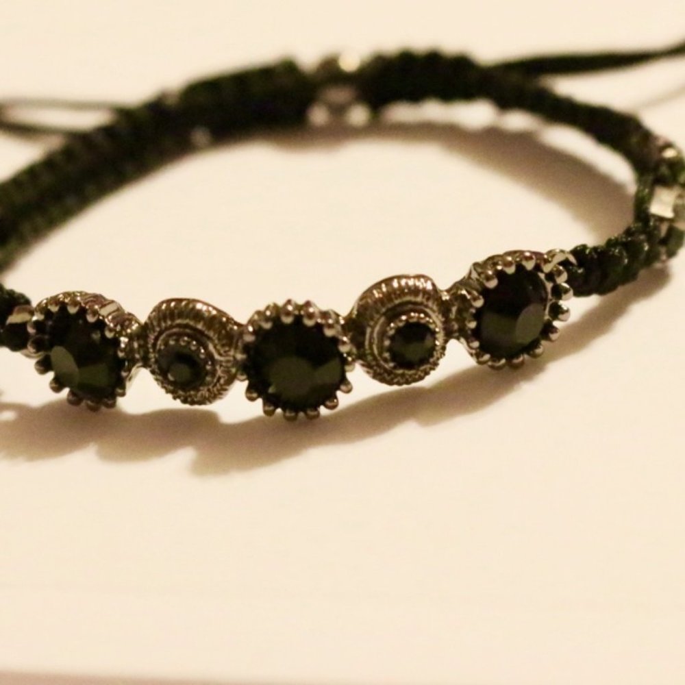 Black Charm Stacking Bracelet